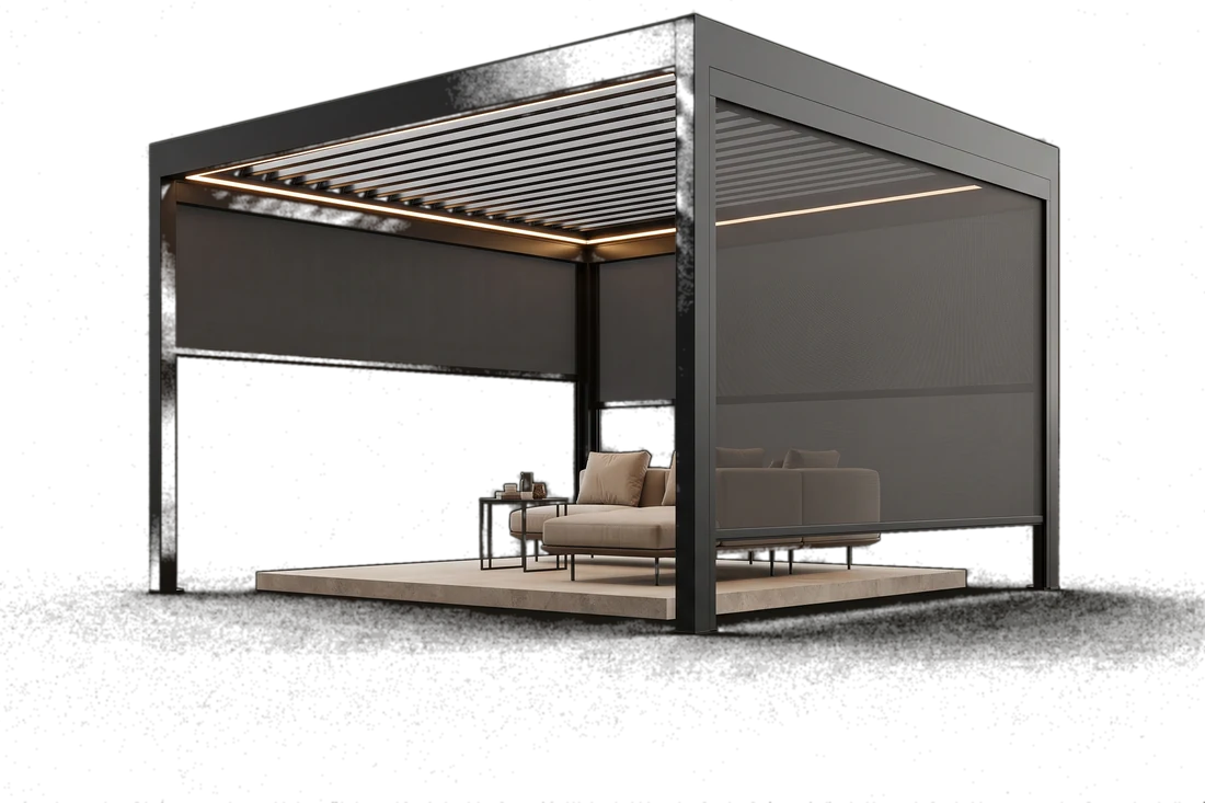 Pleated mosquito screen: Pergolas