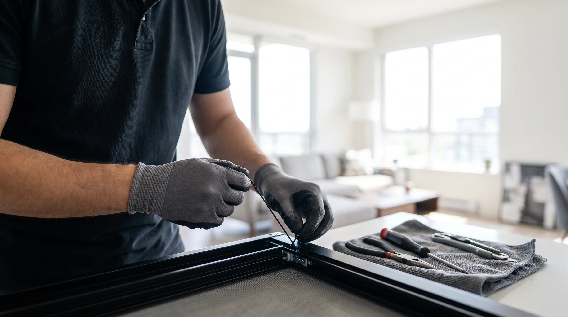 Repair of a pleated screen