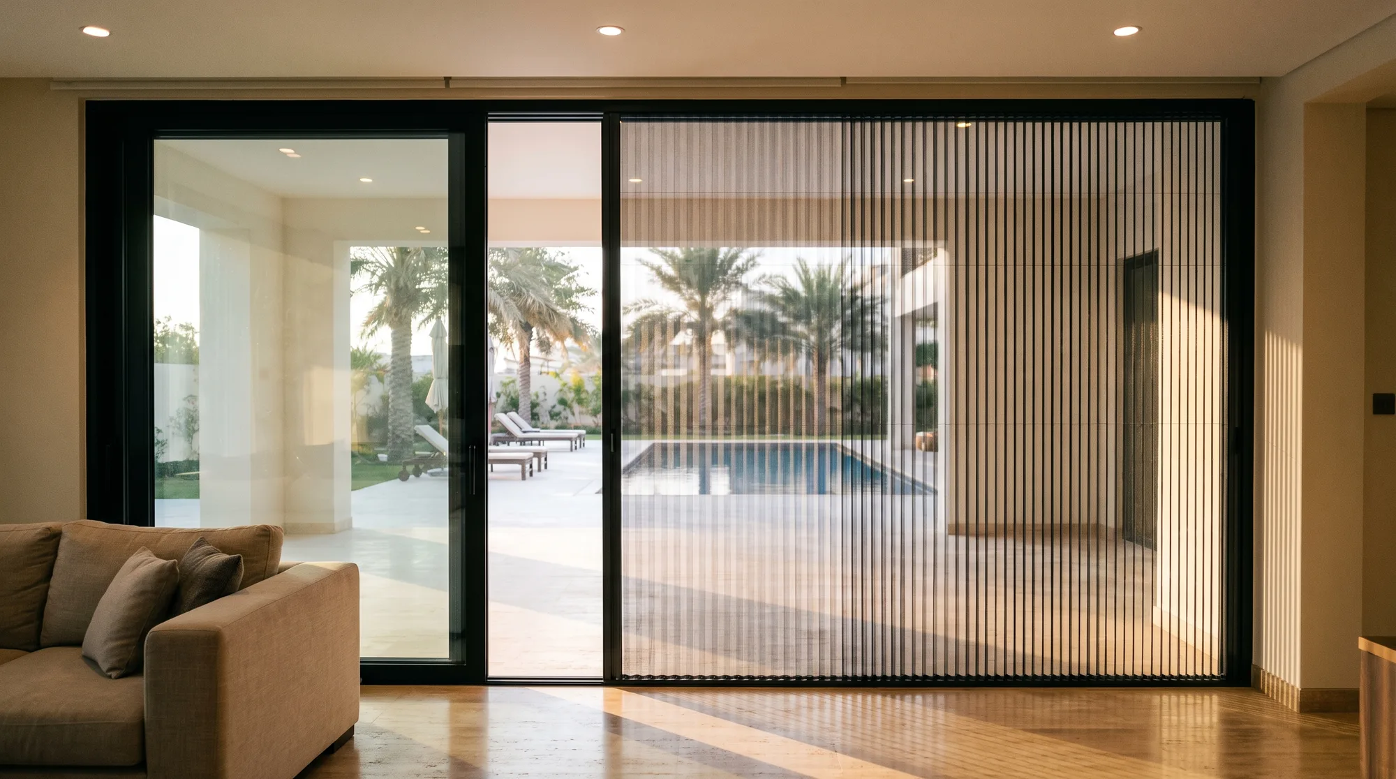 Mosquito net for wide villa openings