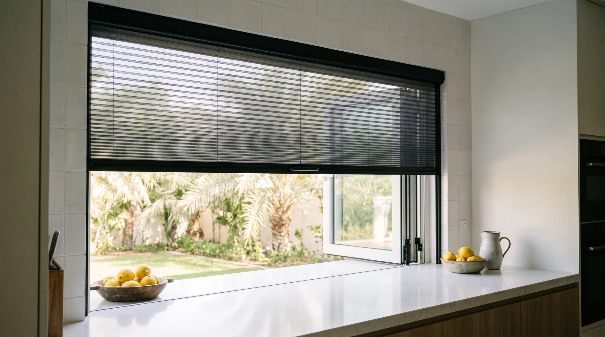 Top-down mosquito net for small windows